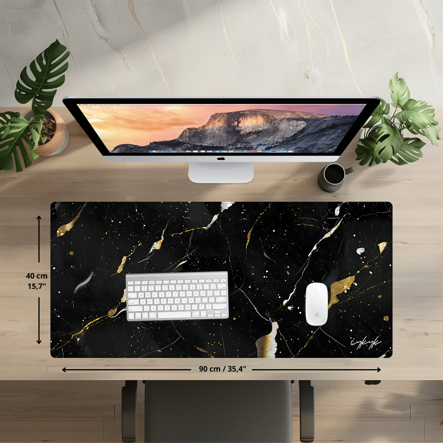 Bureaumat Marble Black Gold