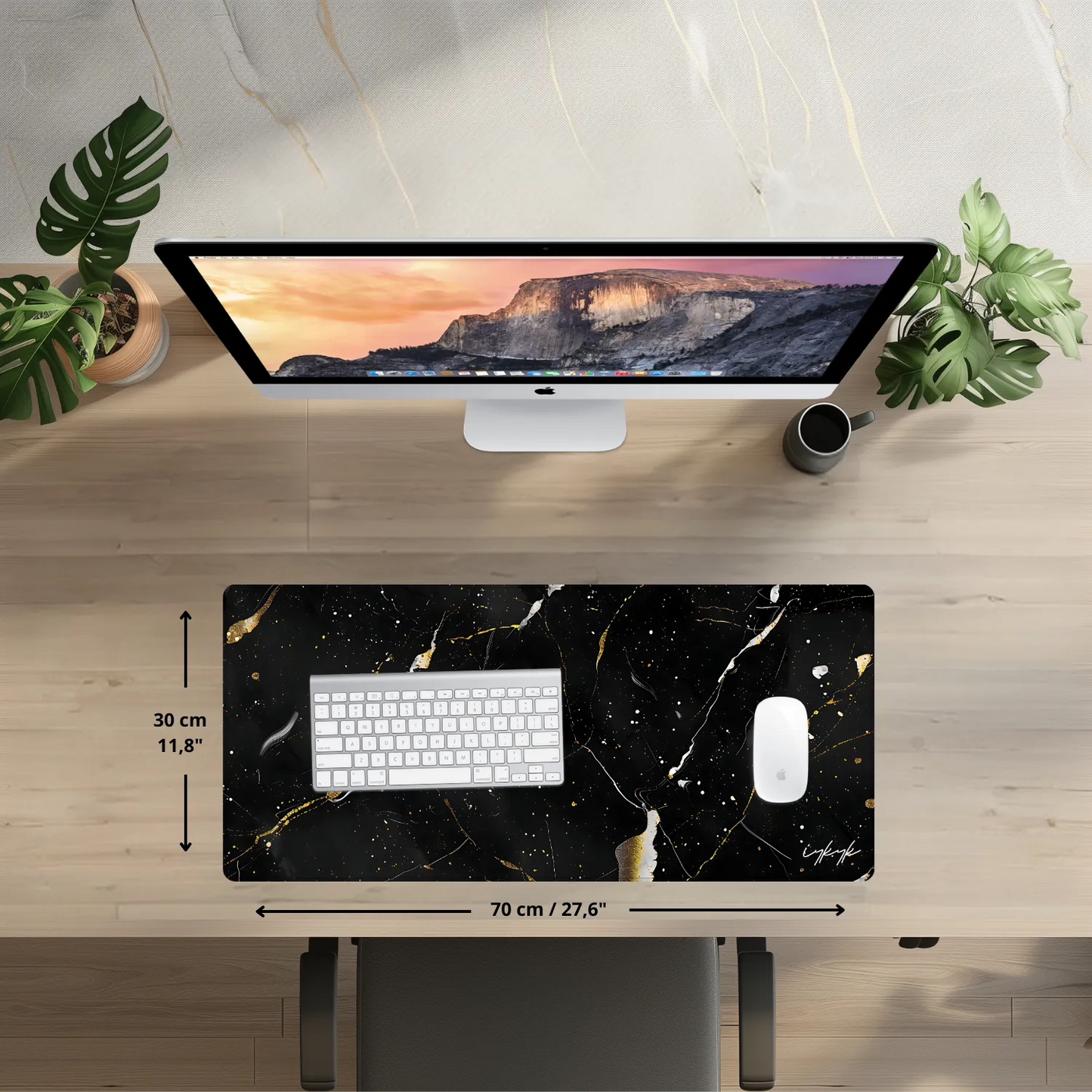 Bureaumat Marble Black Gold