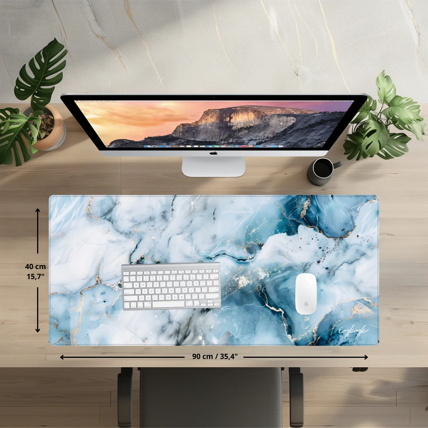 Bureaumat Marble Blue
