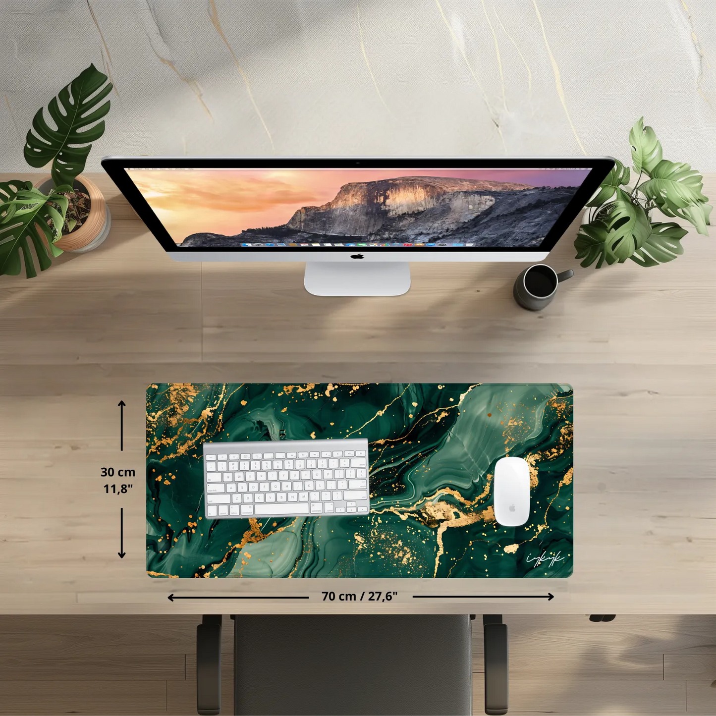 Bureaumat Marble Green Gold