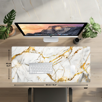 Bureaumat Marble White Gold